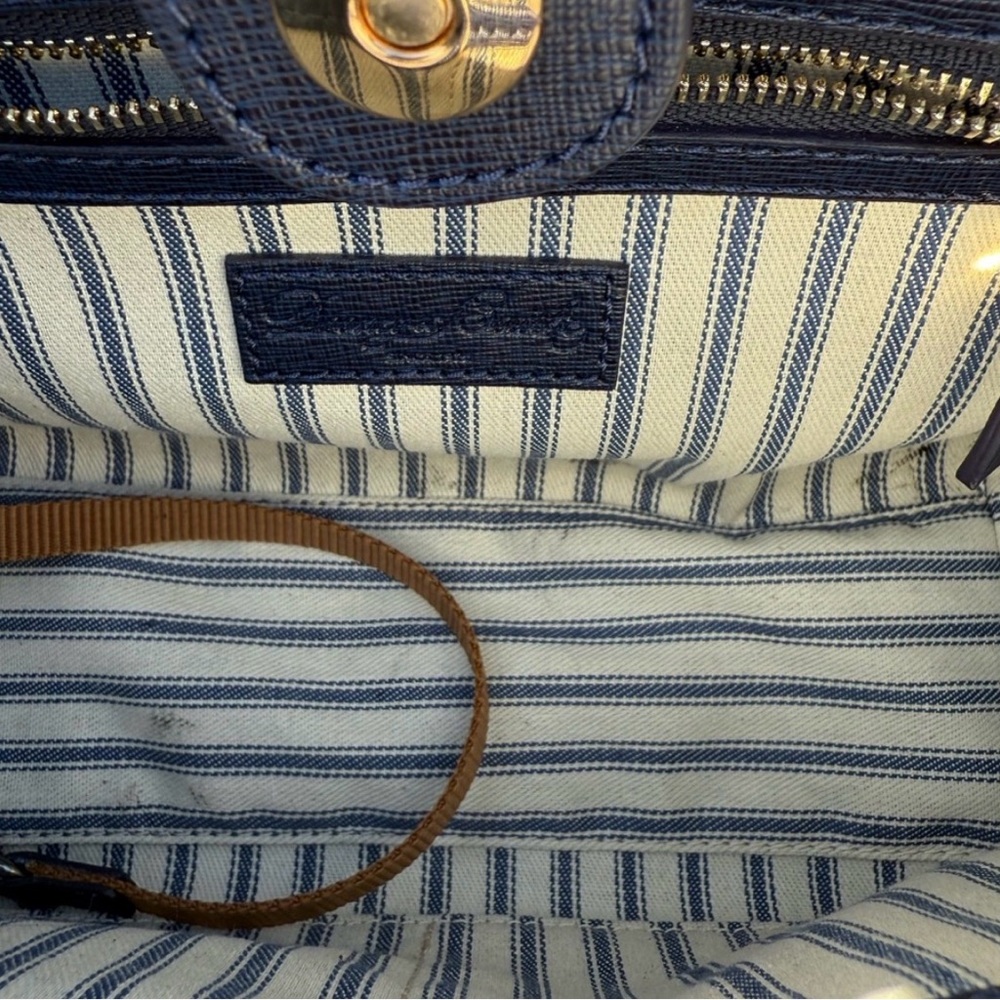 Dooney & Bourke Marine Blue Saffiano Leather Zip Satchel - Picture 6 of 7